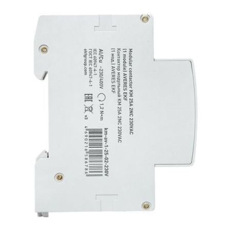 Контактор модульный КМ 25А 2NC 230В AC (1 мод.) AVERES EKF km-av-1-25-02-230V Контактор модульный КМ 25А 2NC 230В AC (1 мод.) AVERES EKF km-av-1-25-02-230V