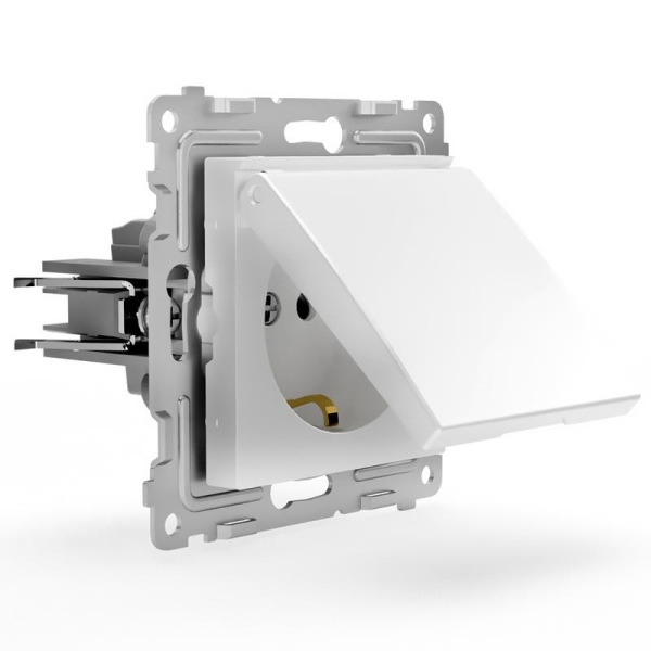 Розетка 1-м СП Pixel 16А IP20 с заземл. защ. шторки с крышкой механизм бел. TOKOV ELECTRIC TKE-PX-R1ZSW1-C01 Розетка 1-м СП Pixel 16А IP20 с заземл. защ. шторки с крышкой механизм бел. TOKOV ELECTRIC TKE-PX-R1ZSW1-C01