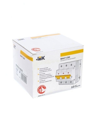 Выключатель автоматический модульный 3п C 125А 15кА ВА47-150 KARAT IEK MVA50-3-125-C Выключатель автоматический модульный 3п C 125А 15кА ВА47-150 KARAT IEK MVA50-3-125-C