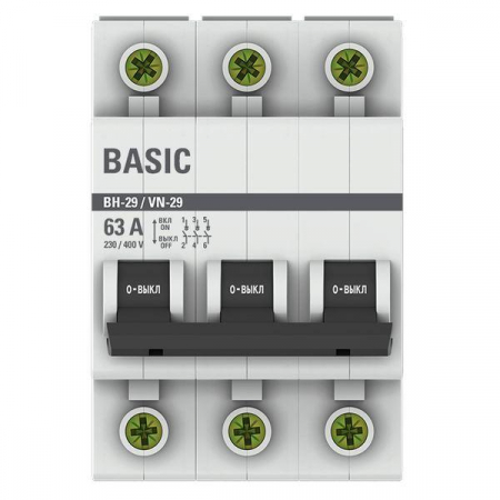 Выключатель нагрузки 3п 63А ВН-29 Basic EKF SL29-3-63-bas Выключатель нагрузки 3п 63А ВН-29 Basic EKF SL29-3-63-bas