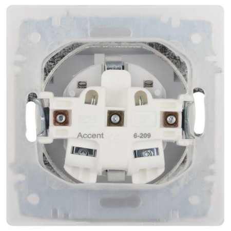 Розетка 1-м СП Accent 6-209-01 16А IP44 250В 2P+E Schuko с крышкой защ. штор. AL/CU бел. Intro Б0063553 Розетка 1-м СП Accent 6-209-01 16А IP44 250В 2P+E Schuko с крышкой защ. штор. AL/CU бел. Intro Б0063553