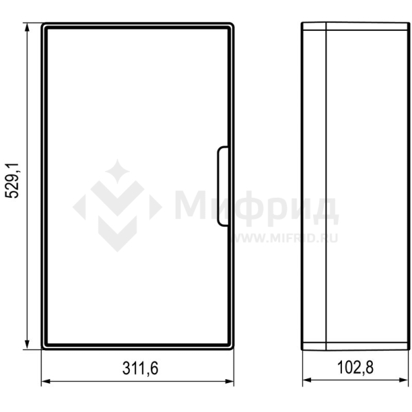 Щиток настенный Фрейм (FRAME) 36мод. с бел. дверцей с 4 шинами PEN (2шт на 8 отверст. и 2шт на 10 отверст.) бел. DKC F36W1WW