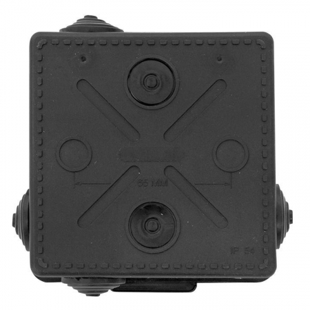 Коробка распаячная КМР-030-014 с крышкой 100х100х50 10 мембранных вводов IP55 черн. розн. стикер EKF plc-kmr2-030-014-b