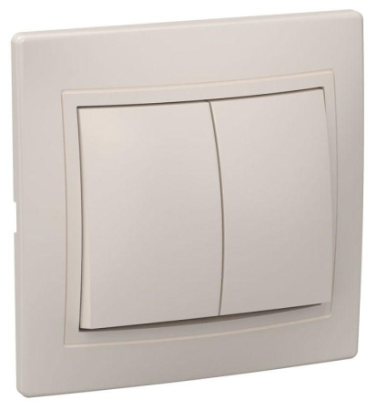 Выключатель 2-кл. СП Кварта 10А IP20 ВС10-2-0-ККм крем. GENERICA EVK20-K33-10-DM