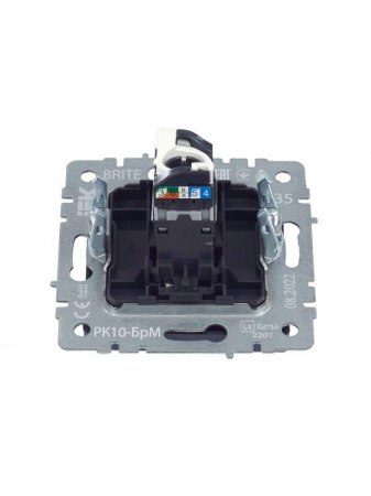 Розетка компьютерная СП RJ45 кат.5E BRITE РК10-БрМ механизм маренго IEK BR-K10-1-K35 Розетка компьютерная СП RJ45 кат.5E BRITE РК10-БрМ механизм маренго IEK BR-K10-1-K35
