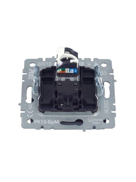 Розетка компьютерная СП RJ45 кат.5E BRITE РК10-БрМ механизм маренго IEK BR-K10-1-K35 Розетка компьютерная СП RJ45 кат.5E BRITE РК10-БрМ механизм маренго IEK BR-K10-1-K35