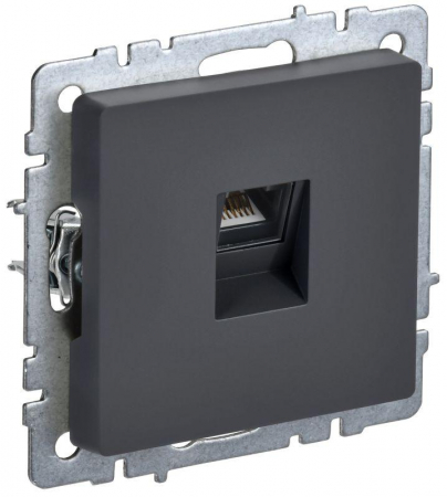 Розетка компьютерная СП RJ45 кат.6 BRITE РК11-БрГ механизм графит IEK BR-K10-2-K53 Розетка компьютерная СП RJ45 кат.6 BRITE РК11-БрГ механизм графит IEK BR-K10-2-K53