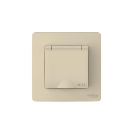 Розетка 1-м СП Blanca 16А IP44 250В с заземл. защ. шторки с крышкой беж. SE BLNRS441117 Розетка 1-м СП Blanca 16А IP44 250В с заземл. защ. шторки с крышкой беж. SE BLNRS441117