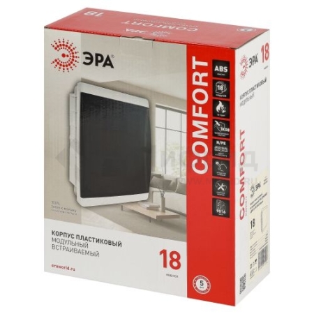 Корпус встраиваемый COMFORT ЩРВ-П-18 IP40 пластик. прозр. крышка бел. bf18cw Эра Б0067251