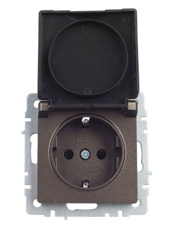 Розетка BRITE РСбш10-3-44-БрТБ 16А IP44 с заземл. защ. шторки с крышкой механизм бронза IEK BR-R16-16-44-K45 Розетка BRITE РСбш10-3-44-БрТБ 16А IP44 с заземл. защ. шторки с крышкой механизм бронза IEK BR-R16-16-44-K45