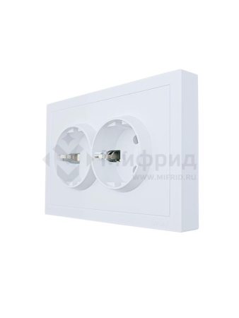 Розетка 2-мест. с/з СП ZIMA IP20 16А ПБТ безвинт. зажим бел. LEZARD 704-0200-127BQC