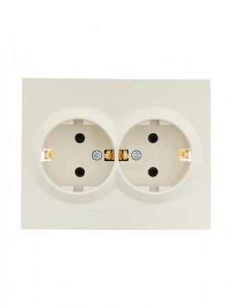Розетка 2-м СП VESNA с заземл. ПБТ кремов. LEZARD 742-0300-127B Розетка 2-м СП VESNA с заземл. ПБТ кремов. LEZARD 742-0300-127B