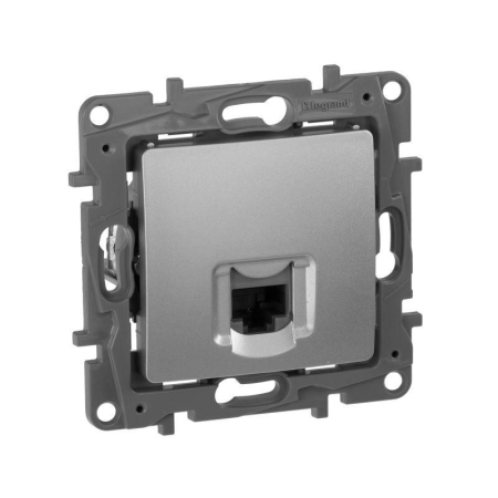 Розетка компьютерная 1-м СП Etika RJ45 кат.5E UTP механизм алюм. IEK 672441 Розетка компьютерная 1-м СП Etika RJ45 кат.5E UTP механизм алюм. IEK 672441