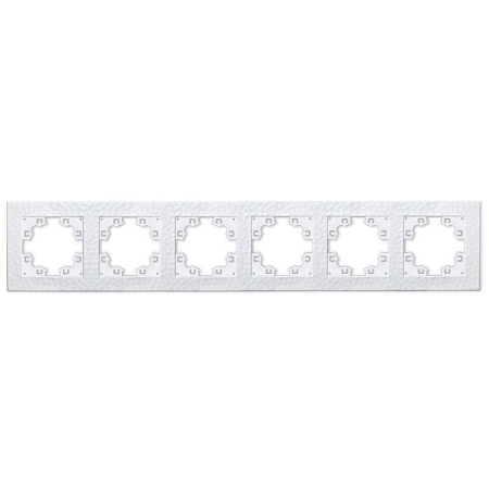 Рамка 6-м Афина фактурная универс. бел.Universal A11043