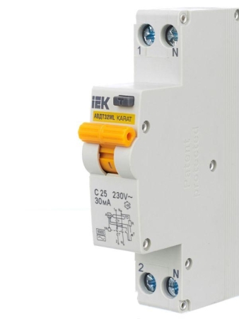 Выключатель автоматический дифференциального тока C 25А 30мА АВДТ32МL KARAT IEK MVD12-1-025-C-030 Выключатель автоматический дифференциального тока C 25А 30мА АВДТ32МL KARAT IEK MVD12-1-025-C-030