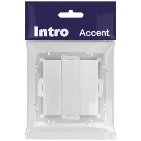Выключатель 3-кл. СП Accent 6-106-03 10А IP20 250В AL/CU алюм. Intro Б0063536