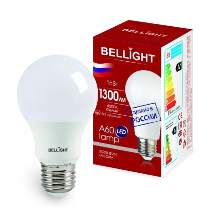 Лампа светодиодная LED A60 220В 15Вт E27 1300лм 4000К BELLIGHT 83830729 Лампа светодиодная LED A60 220В 15Вт E27 1300лм 4000К BELLIGHT 83830729