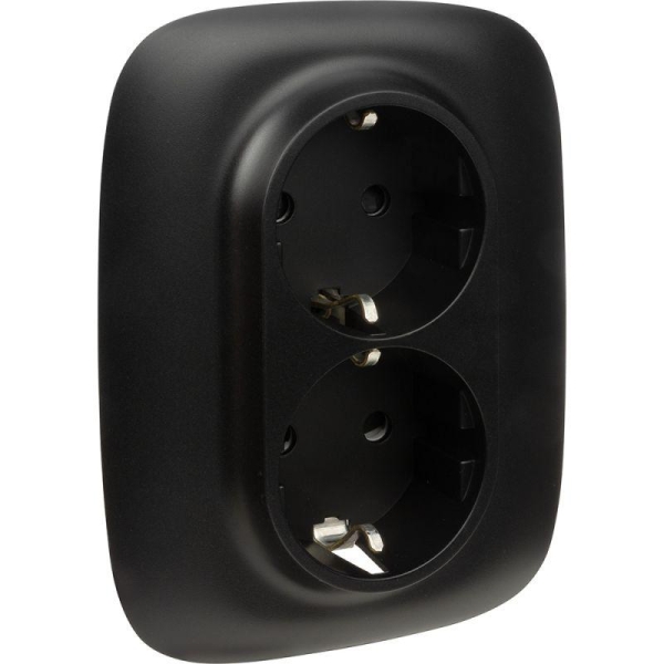 Розетка 2-м СП Valena Allure 16А IP20 250В 2х2P+E защ. шторки безвинт. клеммы с лицев. панелью антрацит Leg 753936 Розетка 2-м СП Valena Allure 16А IP20 250В 2х2P+E защ. шторки безвинт. клеммы с лицев. панелью антрацит Leg 753936