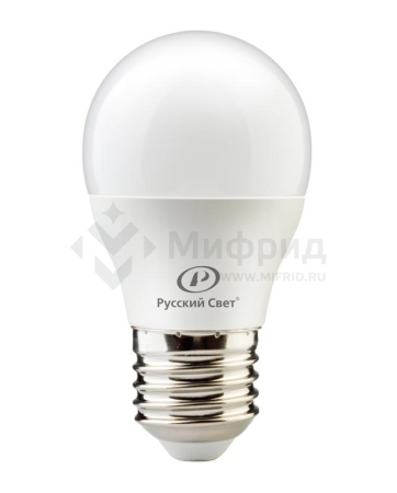 Лампа светодиодная RS LED G45 E27 8W 220-240V 8Вт шар матовая 4000К нейтр. бел. E27 800лм 220-240В Ra90 Русский Свет 15010445049