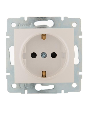 Розетка 1-м СП Karina с заземл. защ. шторки термопласт механизм жемчуж./бел. перламутр. LEZARD 707-3088-124B Розетка 1-м СП Karina с заземл. защ. шторки термопласт механизм жемчуж./бел. перламутр. LEZARD 707-3088-124B