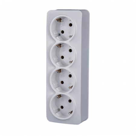 Розетка 4-м ОП Frea 16А IP20 250В с заземл. АБС-пластик бел. TOKOV ELECTRIC TKE-FR-R4Z-C01