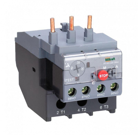 Реле тепловое 23.0А-32А для контакторов 25-38А DEKraft 23169DEK Реле тепловое 23.0А-32А для контакторов 25-38А DEKraft 23169DEK