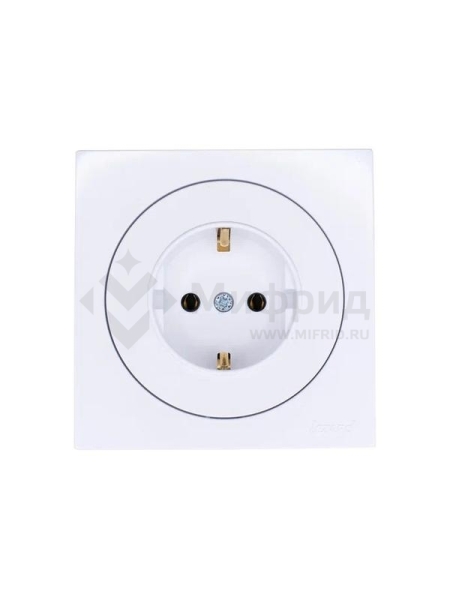 Розетка 1-м OSEN IP20 с заземл. ПБТ бел. LEZARD 743-0288-122B