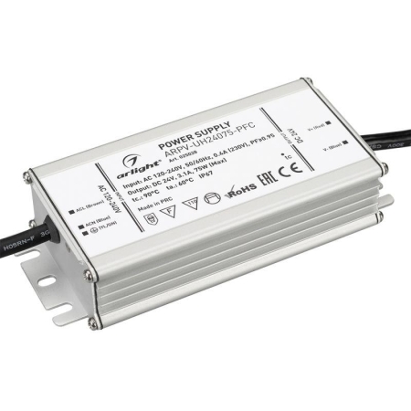 Блок питания ARPV-UH24075-PFC (24В 3.1А 75Вт) (IP67 металл) Arlight 025028 Блок питания ARPV-UH24075-PFC (24В 3.1А 75Вт) (IP67 металл) Arlight 025028