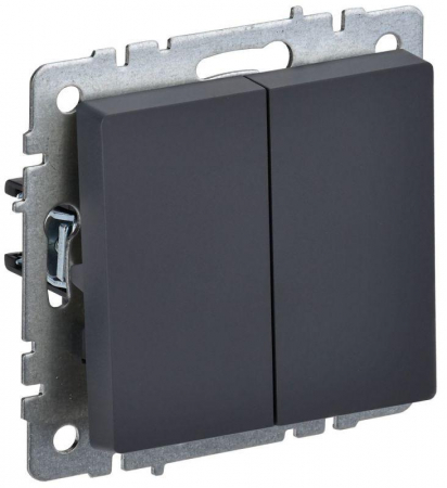 Выключатель проходной 2-кл. СП BRITE ВС10-2-6-БрГ 10А механизм графит IEK BR-V22-0-10-K53 Выключатель проходной 2-кл. СП BRITE ВС10-2-6-БрГ 10А механизм графит IEK BR-V22-0-10-K53