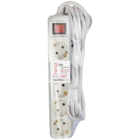 Удлинитель 5х3м с заземл. с выкл. ПВС 3х1.5 16А U-5es-3m-3x1.5 Эра Б0044044 Удлинитель 5х3м с заземл. с выкл. ПВС 3х1.5 16А U-5es-3m-3x1.5 Эра Б0044044