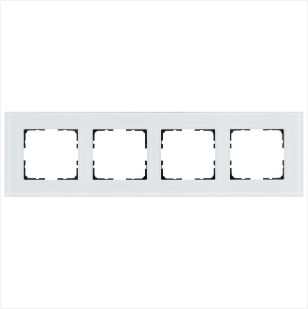 Рамка 4-м G-Glass стекло бел. White Glass Jasmart G1004GW Рамка 4-м G-Glass стекло бел. White Glass Jasmart G1004GW