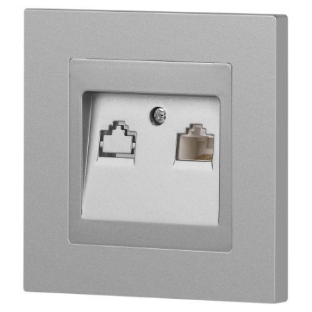 Розетка компьютерная 1-м СП Accent 6-303-03 RJ45 IP20 алюм. Intro Б0063630