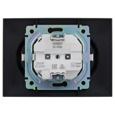 Розетка 2-м SKANDY 16А с заземл. без защ. шторок в сборе SK-R08G графит IEK SK-R21-16-K53-F