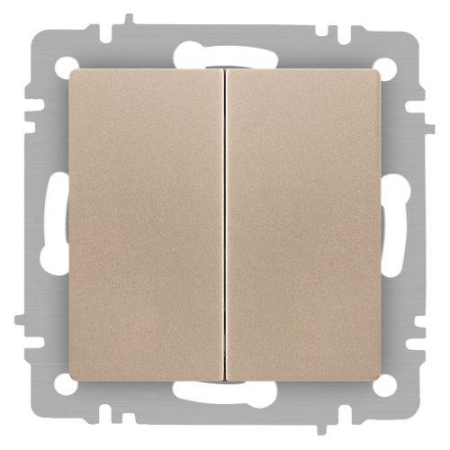 Переключатель 2-кл. СП Accent 6-107-04 10А IP20 250В AL/CU шампань Intro Б0063562