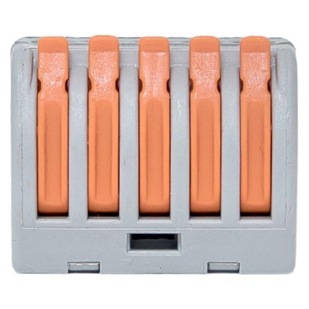 Клемма строительно-монтажная СМК 222-415 с рычагом 5 отверстий (блист.20шт) PROxima EKF plc-smk-415b-20