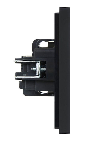 Розетка СП FORTE&PIANO FP115 16А с заземл. защ. шторки винт. крепл. черн. IEK FP-R14-16-K02