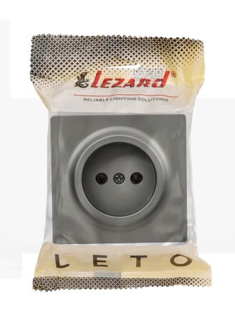 Розетка 1-мест. без заземл. LETO ПБТ платина LEZARD 752-3500-121B Розетка 1-мест. без заземл. LETO ПБТ платина LEZARD 752-3500-121B