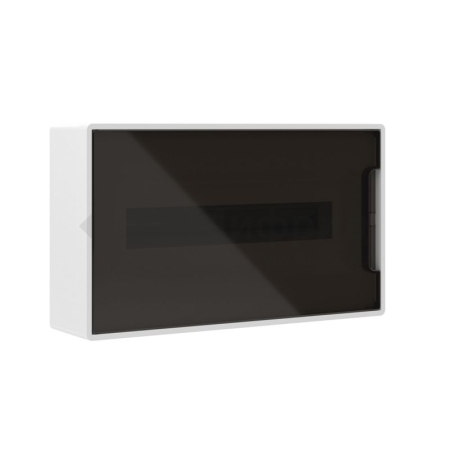 Щиток настенный Фрейм (FRAME) 18мод. IP41 с тонированной дверцей с 2 шинами PEN на 8+10 отверст. бел. DKC F18W1WD