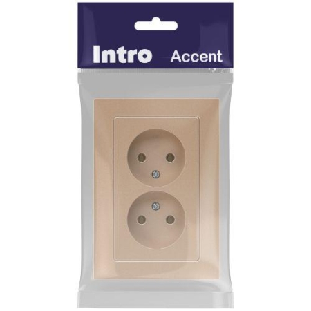 Розетка 2-м СП Accent 6-204-04 16А IP20 250В 2P AL/CU шампань Intro Б0063462 Розетка 2-м СП Accent 6-204-04 16А IP20 250В 2P AL/CU шампань Intro Б0063462