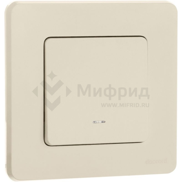 Переключатель 1-кл. 1п 1мод. СП Inspiria 10А IP20 250В 10AX с подсветкой/индикацией механизм сл. кость IEK 673661