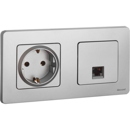 Розетка компьютерная Inspiria RJ45 кат.5E UTP алюм. IEK 673827 Розетка компьютерная Inspiria RJ45 кат.5E UTP алюм. IEK 673827
