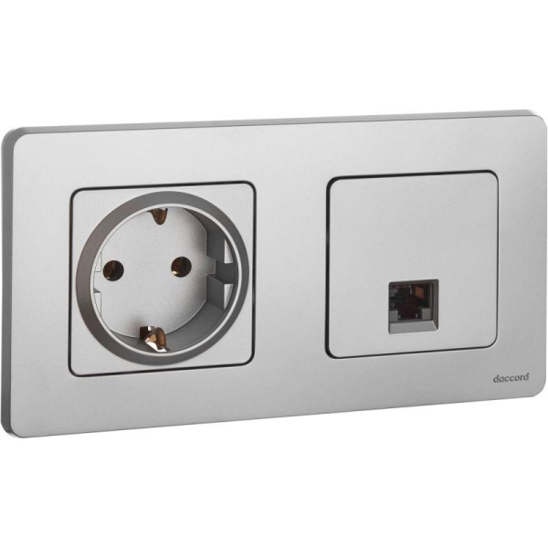 Розетка компьютерная Inspiria RJ45 кат.5E UTP алюм. IEK 673827 Розетка компьютерная Inspiria RJ45 кат.5E UTP алюм. IEK 673827