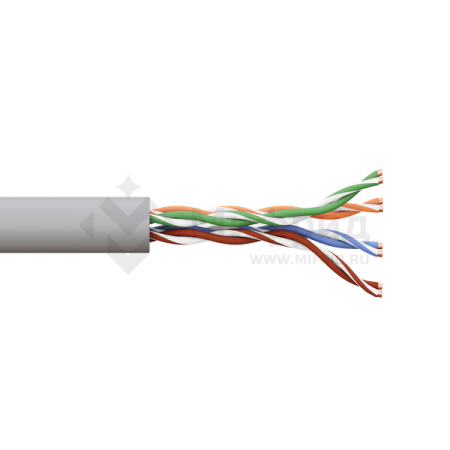 Кабель витая пара U/UTP кат.5E 4 пары 24 AWG solid LSZH нг(А)-HF сер. (м) TERACOM PRO EKF TRP-5EUTP-04LSH-GY-IN3