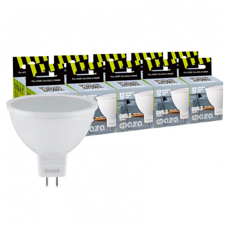 Лампа светодиодная FLL-JCDR 12Вт MR16 5000К холод. бел. GU5.3 230В 50Гц (уп.10шт) ФАZА 5038721 Лампа светодиодная FLL-JCDR 12Вт MR16 5000К холод. бел. GU5.3 230В 50Гц (уп.10шт) ФАZА 5038721