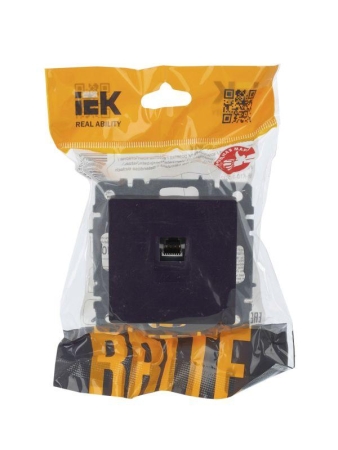 Розетка компьютерная СП RJ45 кат.5E BRITE РК10-БрЧ механизм черн. IEK BR-K10-1-K02 Розетка компьютерная СП RJ45 кат.5E BRITE РК10-БрЧ механизм черн. IEK BR-K10-1-K02