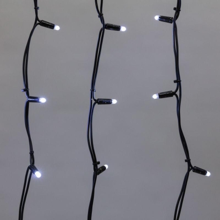 Гирлянда светодиодная "Айсикл" (бахрома) 5х0.7м 152LED бел. 12Вт IP67 провод черн. каучук Neon-Night 255-315 Гирлянда светодиодная "Айсикл" (бахрома) 5х0.7м 152LED бел. 12Вт IP67 провод черн. каучук Neon-Night 255-315