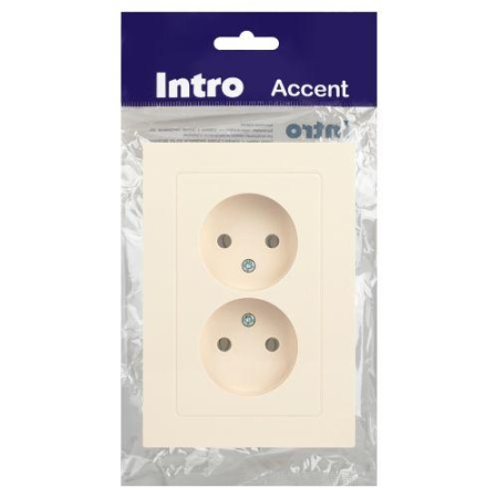 Розетка 2-м СП Accent 6-204-02 16А IP20 250В 2P AL/CU сл. кость Intro Б0063474 Розетка 2-м СП Accent 6-204-02 16А IP20 250В 2P AL/CU сл. кость Intro Б0063474