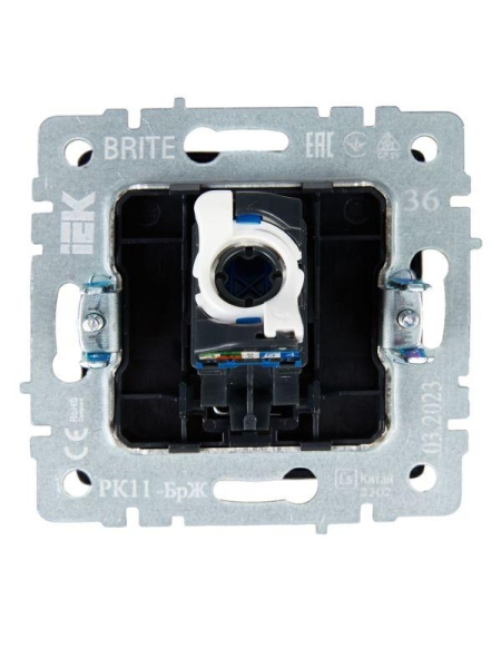 Розетка компьютерная СП RJ45 кат.6 BRITE РК11-БрЖ механизм жемчуж. IEK BR-K10-2-K36 Розетка компьютерная СП RJ45 кат.6 BRITE РК11-БрЖ механизм жемчуж. IEK BR-K10-2-K36