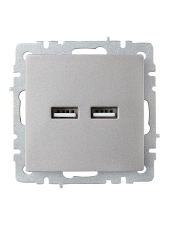 Розетка BRITE USB A+A 3.1А РЮ10-1-БрС механизм сталь IEK BR-U21-D31-K46