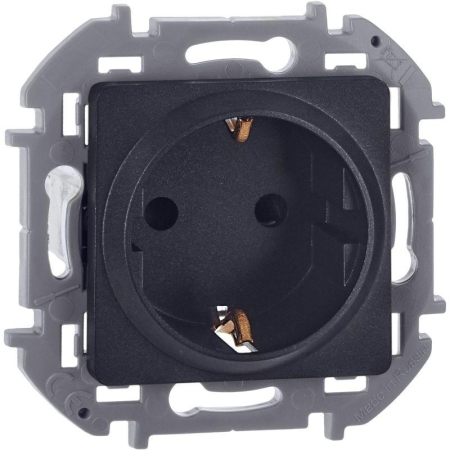 Розетка 1-м СП Inspiria 16А IP20 250В 2P+E защ. шторки немецк. стандарт механизм антрацит IEK 673733 Розетка 1-м СП Inspiria 16А IP20 250В 2P+E защ. шторки немецк. стандарт механизм антрацит IEK 673733